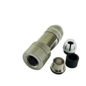 CONECTOR M12 METAL MONTAVEL FEMEA, 4 PINOS, 24V