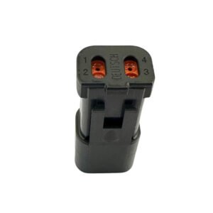 CONECTOR DT04-4P-E005 DEUSTCH 4 PINOS, MACHO, AUTOMOTIVO, 24V, COM SELO DE BORRACHA